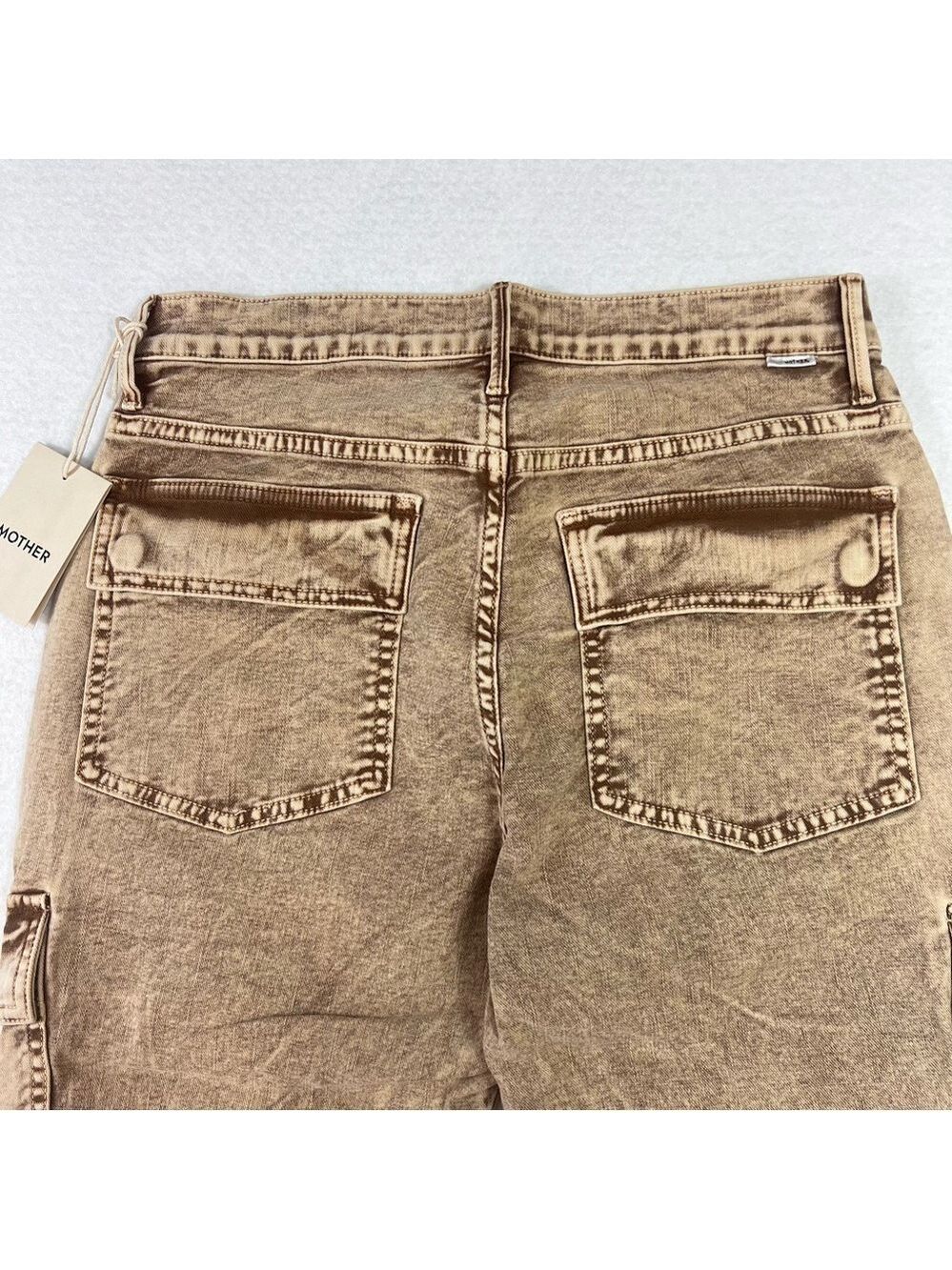 MOTHER Wide Leg Jeans The Swiss Army Desperado Heel Jeans in Tan Sz 28 NWT - Picture 5 of 16